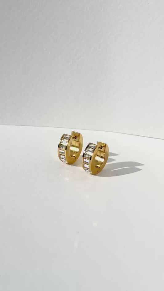 Crystal Gold Hoop